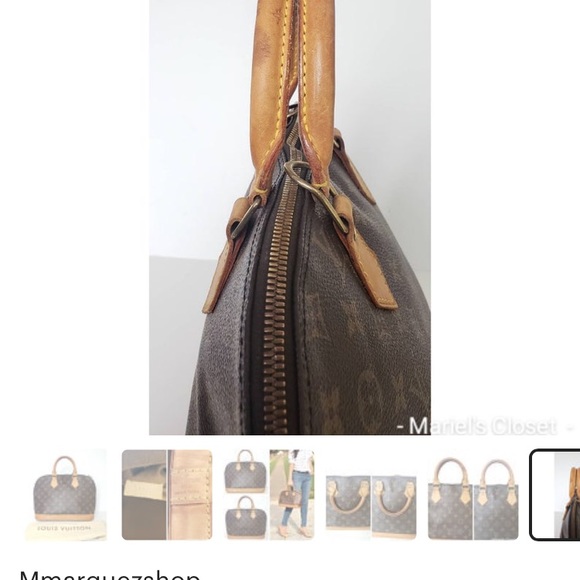 AUTHENTIC LOUIS VUITTON MONOGRAM ALMA Brown Handbag Purse Bag LV Canvas Leather - Picture 5 of 10